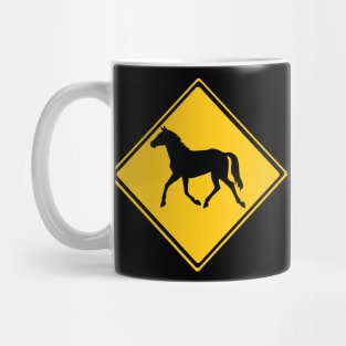 Wild Horse Warning Sign Mug